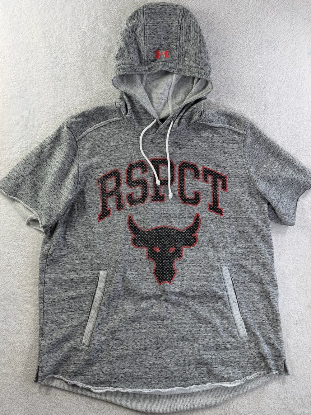 Under Armour Project Rock RSPCT Brahma Bull Hoodie Men XL Gray